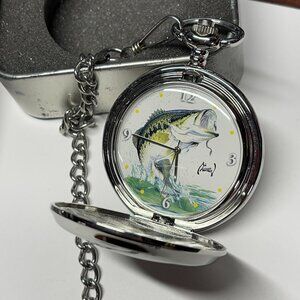 🎣 Al Agnew Bass Pocket Watch – Avon Collector’s Edition